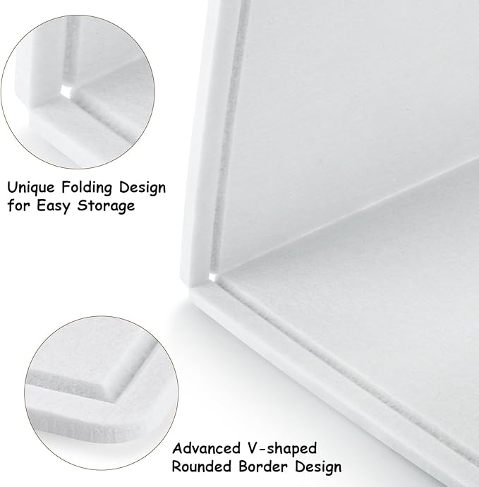 Large Bulletin Board, Foldable 60x36 Inches Cork Board Alternative, Large Felt Board Decorative Pin Board for Wall, Foldable Photo Board Self-Adhesive Vision Board with 36 Pushpins White-DeskLoop Office