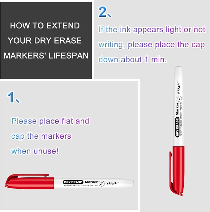 SFAIH Fine Tip Dry Erase Markers - Image 6