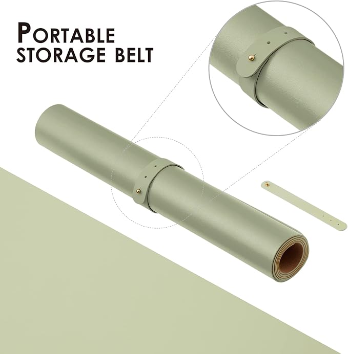 Cork Desk Mat - Dual-Sided Desk Pad for Office and Home - Desk Organization and Accessories - Ideal for Large Mouse Pad and Desk Mats on Top of Desks(Light Green,36"x 17")-DeskLoop Office