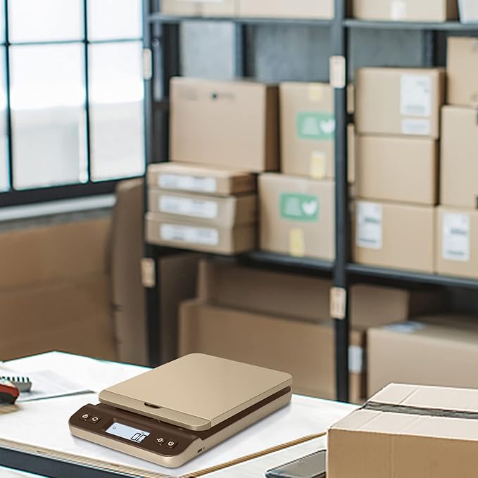 QP Digital Shipping Postal Scale, 86lb/0.1oz Accuracy Postage Scale with Hold/Tare Function, LCD Display, Flip-up Holder Package Scale, UPS Postal Scale for Packages, Battery & Tape Measure Included-DeskLoop Office