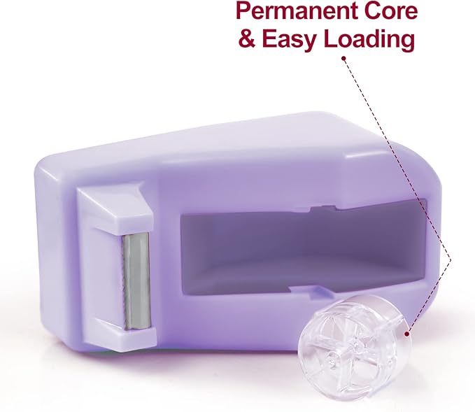 1Pcs Desktop Tape Dispenser Adhesive Roll Holder with Weighted Nonskid Base, Purple (Tape not Included)-DeskLoop Office