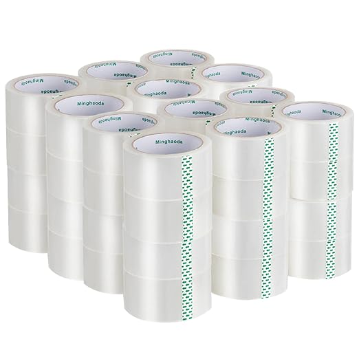Clear Packing Tape (48 Rolls), Heavy Duty Packaging Tape for Shipping Packaging Moving Sealing, 2 inches Wide, 65 Yards Per Roll-DeskLoop Office