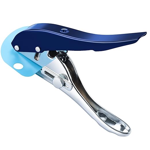 Heavy Duty Single Hole Punch - Portable Hand Held Paper Punch for Tags, Cards, Plastic & Cardboard (8MM Blue)-DeskLoop Office