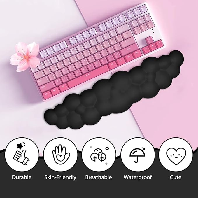 JIKIOU Upgrade Leather Cloud Keyboard Wrist Rest, Cloud Wrist Rest - Image 7