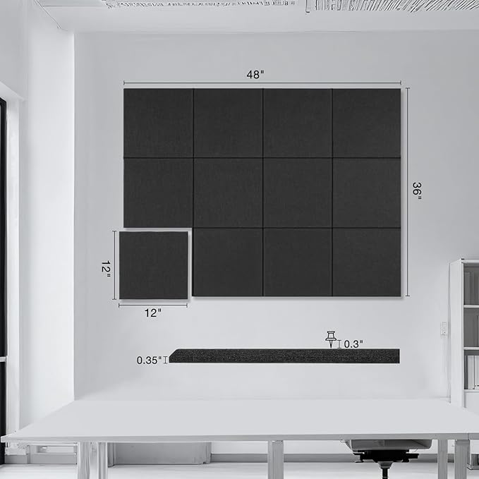 Large Cork Boards for Walls 48" x 36" 12 Pack Bulletin Boards Alternative Cork Board for Office Contains 72 Removable Security Stickers 30 Push Pins-DeskLoop Office