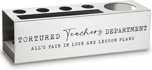 Tortured Teacher Department Funny Teacher Stainless Steel Pencil Pen Holders ASB88-DeskLoop Office
