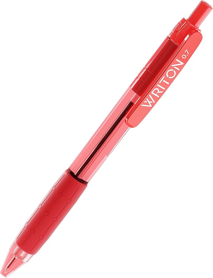 Writon Retractable Red Ballpoint Pens - 24-Pack Writing Pens - Comfortable Grip - 0.7mm Fine Point for Smooth Writing - Fast-Drying Ink Pen - Ball Point Pens - Modern School, Office Supplies-DeskLoop Office