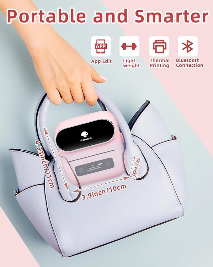 Phomemo M220 Bluetooth Label Maker Machine,Label Printer for Small Business, Office, Home & School, Portable Label Maker with 200+ Templates,100+ Fonts,1000+ Icons, Compatible with Phone, PC-DeskLoop Office