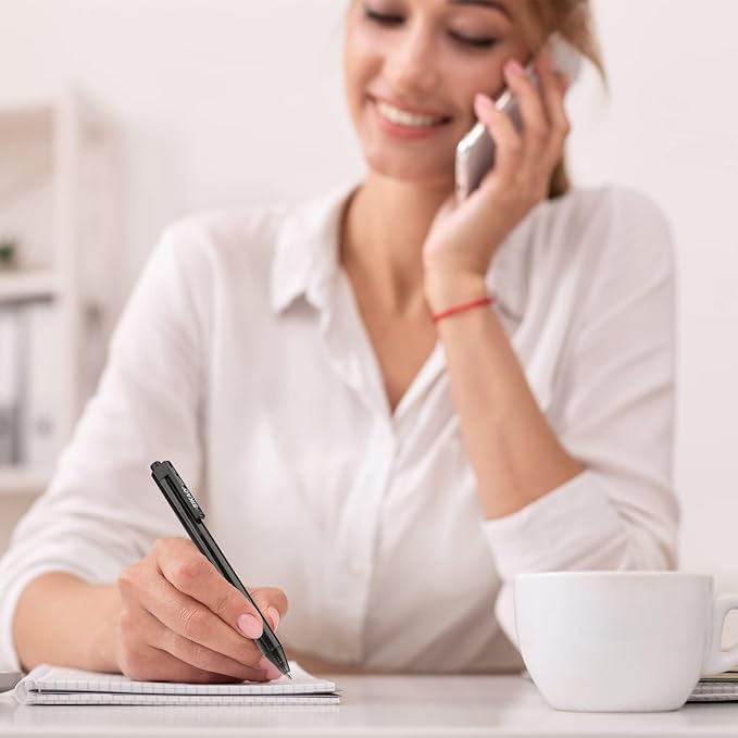 Pens Bulk, Black Pens, 60Pack Ballpoint Pens for Smooth Writing Pens No Smear, Black Ink Pens Medium Point 1.0mm, Retractable Pens, Click Pens, Ball Point Pens, Server Pens, School Office Supplies-DeskLoop Office