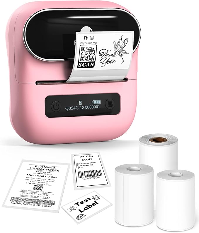 Phomemo M220 Portable Thermal Label Makers, Wireless Label Printer for Address, Labeling, Mailing, Office Supplies Organizing, Label Maker Machine with Tape, Sticker Printer with 3 Rolls of Labels-DeskLoop Office