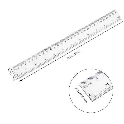 30 Packs Clear Plastic Ruler 12 Inch with Centimeter and Millimeter, Metric Rulers Bulk for Kids Classroom School Office-DeskLoop Office
