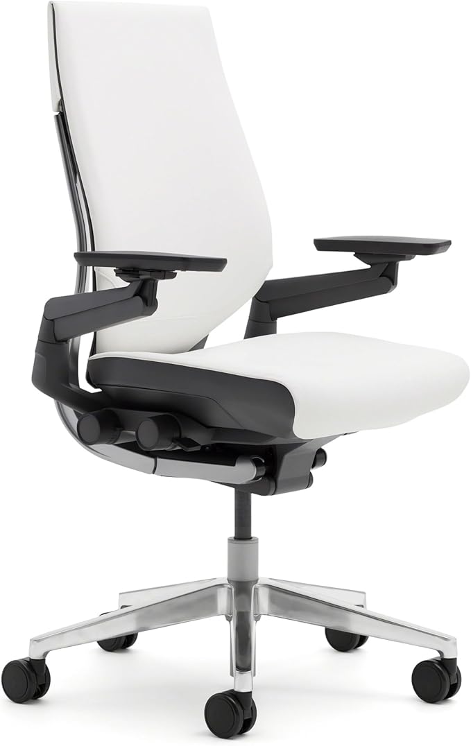 Steelcase Gesture Office Chair - Ergonomic Work Chair with Wheels for Carpet - Comfortable - Intuitive-to-Adjust for Desk - 360-Degree Arms - Nickel Gray Fabric-DeskLoop Office