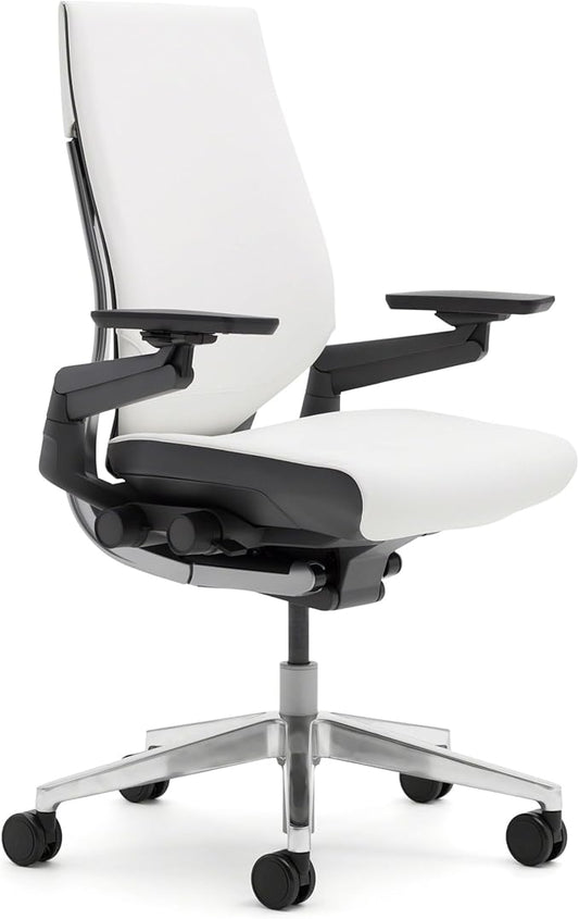 Steelcase Gesture Office Chair - Ergonomic Work Chair with Wheels for Carpet - Comfortable - Intuitive-to-Adjust for Desk - 360-Degree Arms - Nickel Gray Fabric-DeskLoop Office