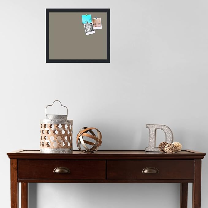 PinPix 17x14 Inch Cork Bulletin Board. This Decorative Framed Pin Board Comes with Pewter Design and a Satin Black Frame. Ideal for Home Office Decor or Message Board (PinPix-1812)-DeskLoop Office