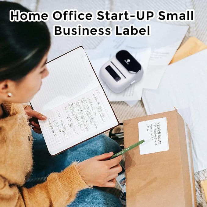 Phomemo 3 Roll 2.36"x 1.57" Thermal Sticker Label, 180 Labels/Roll Compatible with M220, M250, M260,M200, M221 Printer, Strong Permanent Adhesive, for Customer Mailer, Address, Business Letter-DeskLoop Office