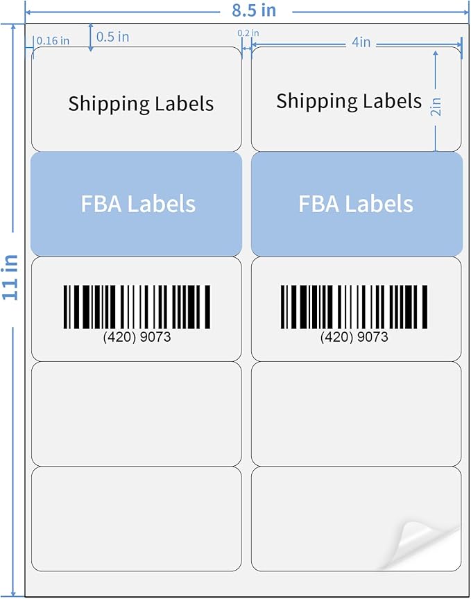 STARLIBOO Transparent Stickers Labels - 2" x 4" Address Labels Mailing Stickers for Laser/Inkjet Printer 8.5"×11"- 20 Sheet-DeskLoop Office