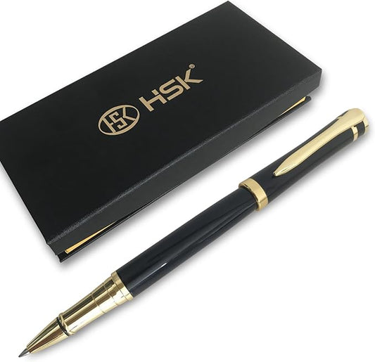 HSK Luxury Ballpoint Pens gift Pen Black Refill Line width 0.5mm,Best Ball Pen Gift Set for Men & Women Professional Executive,Office,Nice Pens Classy Gift Box (Black)-DeskLoop Office