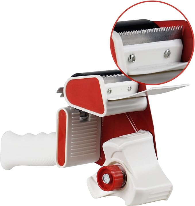 BOMEI PACK Heavy Duty Packaging Tape Dispenser, 2 Inch Tape Gun with Clear Tape, 1 Dispenser + 2 Rolls-DeskLoop Office