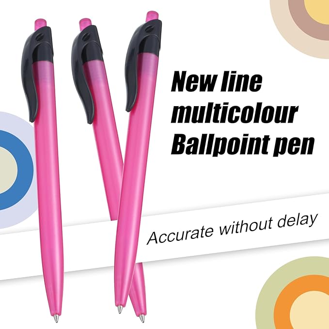 Retractable Red Ballpoint Pen for Smooth Writing 1.0mm Medium Pack of 50, Click pens with Comfort grip, Idea for Journaling, Planner, Note Taking Office School Supplies-DeskLoop Office