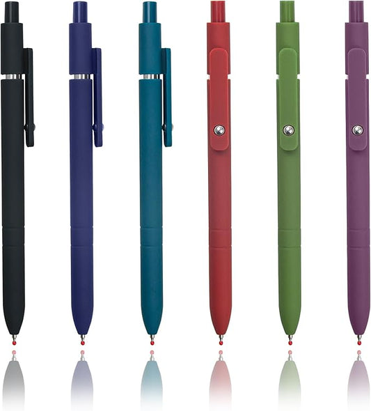 ELANE 6 Pcs Colorful Gel Pens,0.5mm Fine Point Quick Dry Black Ink Pen for Journaling Note Taking Writing, High-End Series Pens for Gifts for Doctor Nurse Teacher Students (Vintage-6pcs)-DeskLoop Office