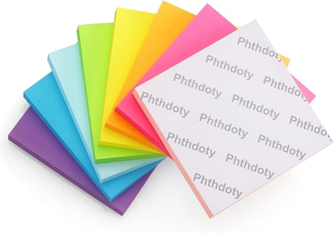 Phthdoty 8 Pads Pop Up Sticky Notes 3x3 Refills Bright Colors Self-Stick Notes - Image 8