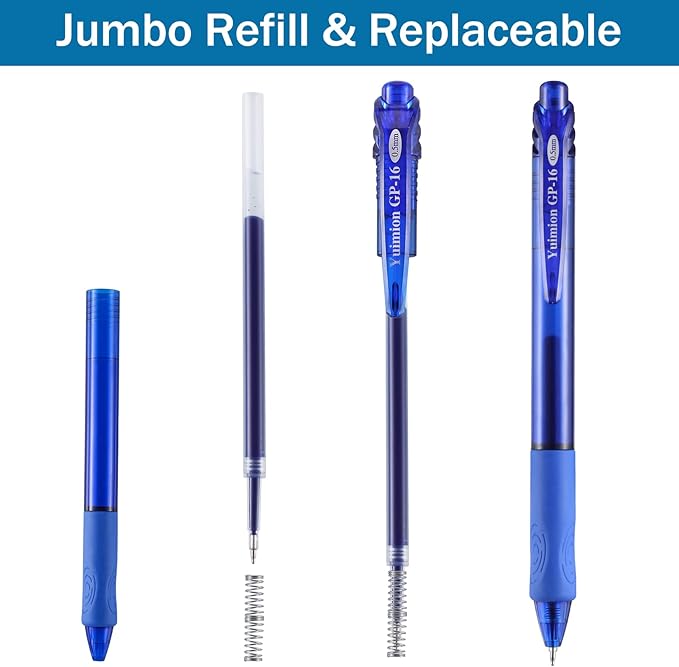 32 Pcs Retractable Gel Pens Fine Point (0.5mm) Rollerball Pens for Smooth Writing Women Men Gifts, (Black&Red&Blue Ink) for Journaling School and Office Supplies Use-DeskLoop Office