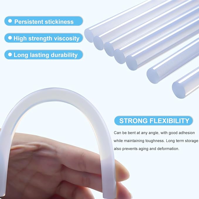 30 Pack Clear Hot Glue Sticks 0.43x8 Inches, Extra Long Strong Adhesive Glue Gun Sticks, Fast Drying, Ideal for DIY Crafts, Arts, Wood, Fabric, Repairs, and Home Projects-DeskLoop Office