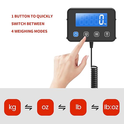 KKZ Shipping Scale, 440 LB Heavy Duty Postal Scale for Packages, Large Mailing Scale for Postage, Industrial, Small Business, Laundry, Warehouse, Stainless Steel-DeskLoop Office