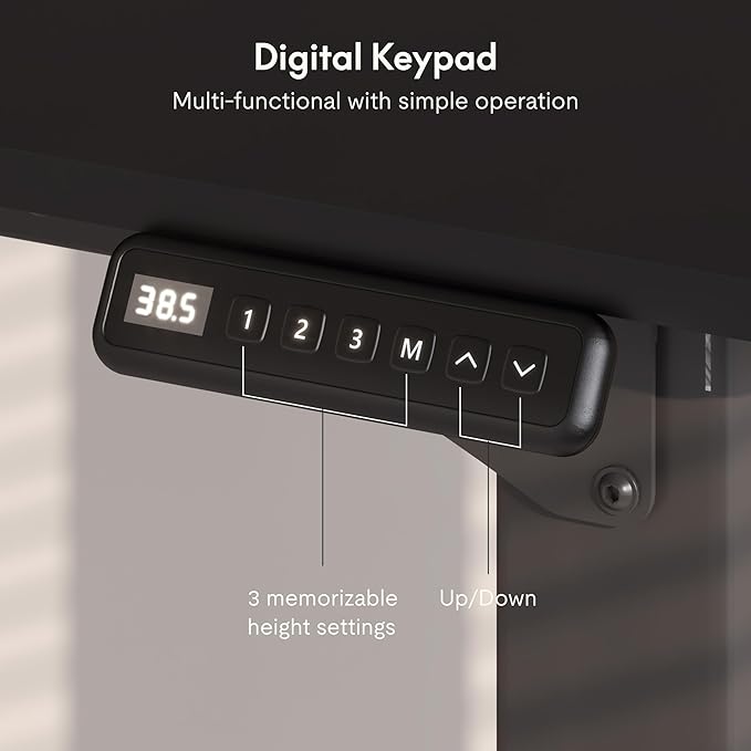 SANODESK 4-Leg Standing Desk, Electric Height Adjustable Desk with Memory Presets for Home Office, Stand up Desk Computer Workstation, 63x28 Inches Black-DeskLoop Office