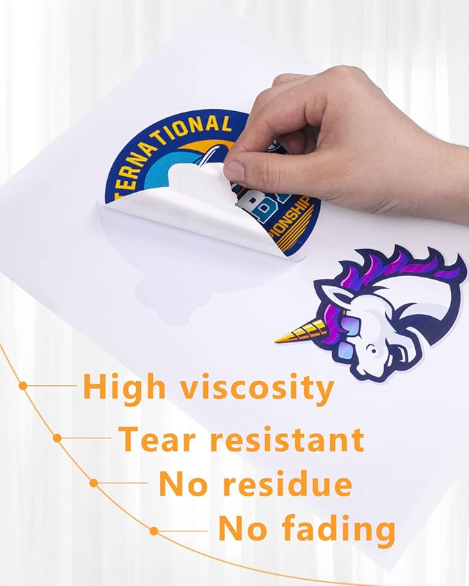 Lzerking Premium Printable Vinyl for Inkjet Printer Sticker Papers 200 Matte 8.5’’x11’’ Waterproof White Lables Decal Paper for Cricut-DeskLoop Office