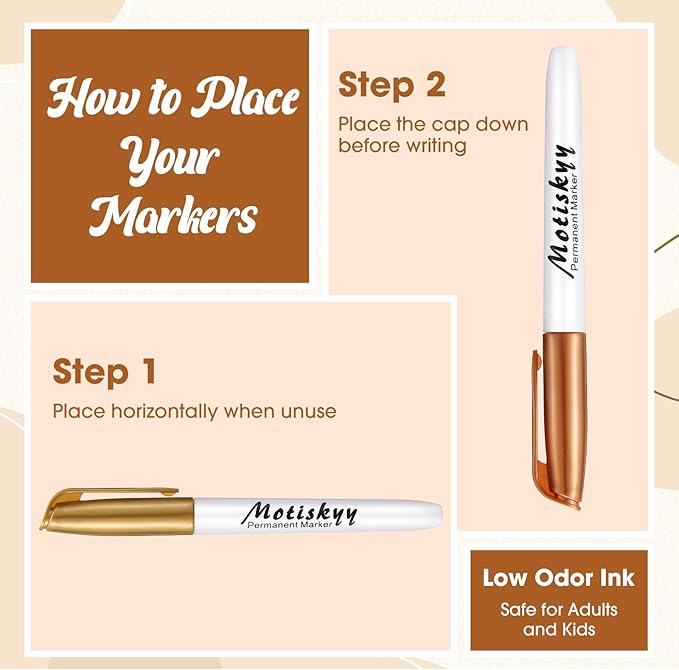 48 Pcs Metallic Permanent Markers Bulk Metallic Marker Pens Medium Tip Quick Dry Paint Pen for Classroom DIY Crafts Artist Illustration Gift Card Making (Gold and Silver)-DeskLoop Office