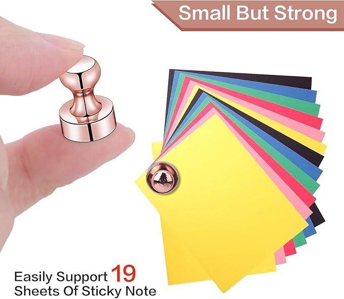 LOVIMAG 20 PCS Refrigerator Magnets, Rose Gold Fridge Magnet Strong Magnets for Whiteboard, Small Neodymium Magnetic Ideal for Push Pin, Office, Classroom, Map-DeskLoop Office