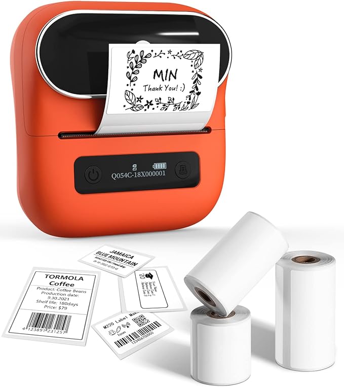 Phomemo M220 Label Maker, Bluetooth Thermal Label Printer for Barcode, Address, Labeling, Mailing, File Folder Label, 3 Inch Label Maker Machine Support Smartphone, Tablet&PC, with 3 Rolls of Labels-DeskLoop Office