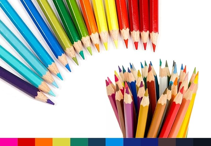 SKKSTATIONERY 50Pcs Colored Pencils,50 Vibrant Colors, Drawing Pencils for Sketch, Arts, Coloring Books, Back to school Christmas Halloween Gifts-DeskLoop Office