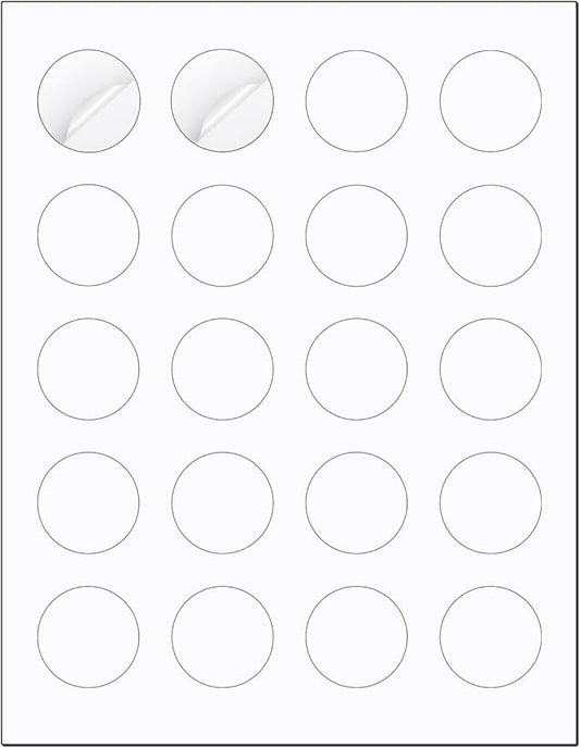 Methdic 1.5" Diameter High Visibility Printable Round Labels,Matte White,600 Customizable Blank Stickers-DeskLoop Office