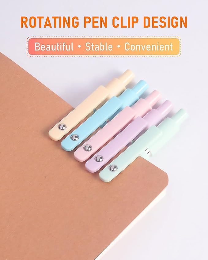 FIOVER Gel Pens, 5pcs Black Ink Medium Point 0.7mm Smooth Writing Pens with Comfort Grip, Aesthetic Ballpoint for Journaling School Office Supplies, Gifts for Women Men(5PCS Gradient Black Ink)-DeskLoop Office