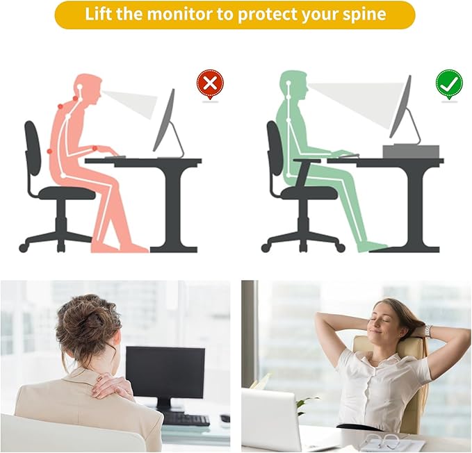 gianotter Desk Organizers and Accessories, Monitor Stand with Drawer and 2 Pen Holder, Desktop Organizer Suitable for Offices and Dormitories (Gold)-DeskLoop Office