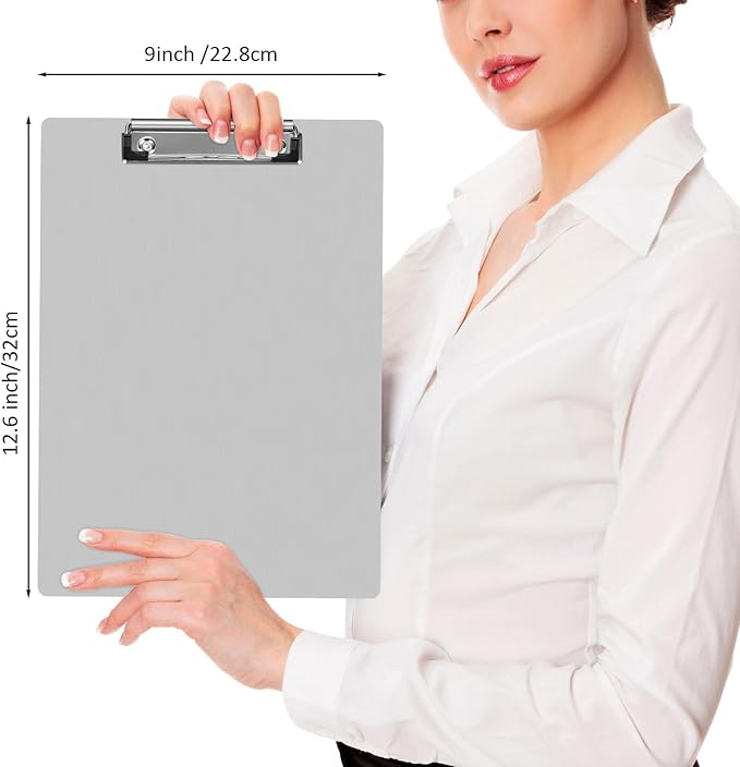 Epakh 20 Pieces Clipboard Bulks Metal Clipboard Aluminum Office Low Profile Clip Standard A4 Letter Size Metal Clip Board, Size 12.5 x 9 Inch-DeskLoop Office