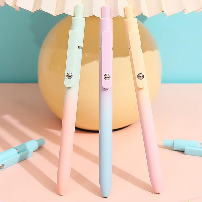 Gel Pens, 5Pcs 0.7mm Fine Point Black Ink Pens With Smooth Wirting,Office Desk Accessories,Quick Dry Pens For Journaling,Ballpoint for School Supplies, Gift for Women Men Student(Gradient)-DeskLoop Office