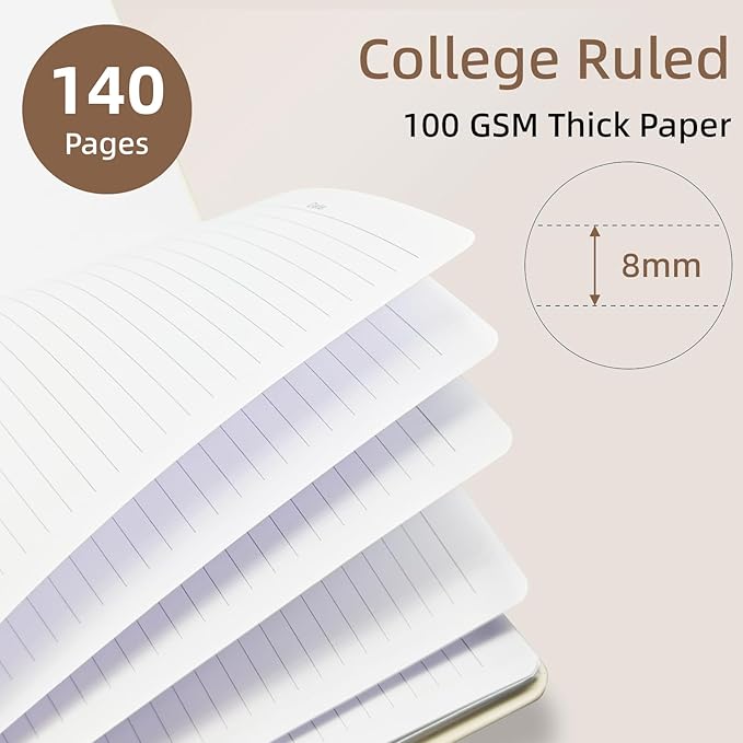 Cute Spiral Notebook journal B5 Aesthetic Pretty Design for Women Girls Kawaii with Pocket, 10 x 7.2 inch, Lined, Bow Tie-DeskLoop Office