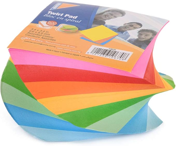 Mintra Office Memo Pads (1pk, Twirl Pad - Bright)-DeskLoop Office
