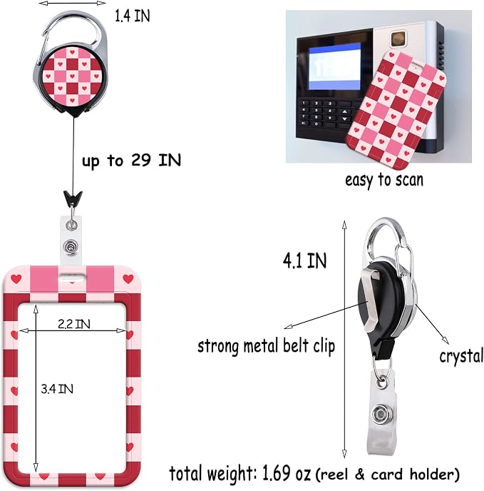 Pink Leopard Retractable ID Badge Holder Reel Cute Badge Reel - Image 7