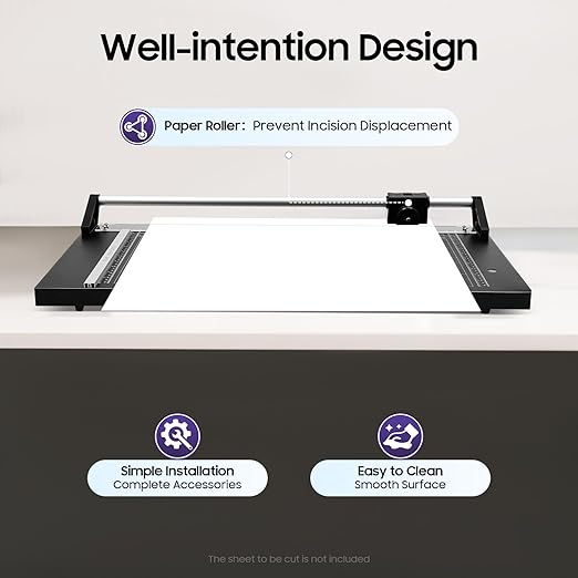 Rotary Trimmer Paper Cutter, 24Inch Manual Paper Trimmer for Crafting, Heavy Duty Rotary Papers Cutter Slider, Self-Sharpening Professional Cutting for Offices, Schools and Crafts-DeskLoop Office