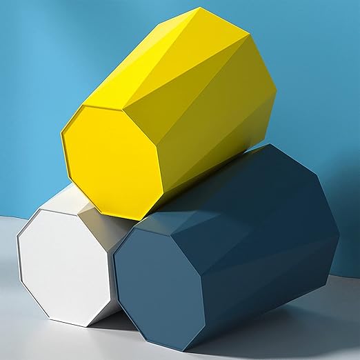 6pcs Trash Can Wastebasket Plastic 2.6 Gallon Garbage Can Container Rubbish Trash Bin Paper Basket Office Organizer for Bedroom Office Bathroom,10Litre-6 Colors-DeskLoop Office