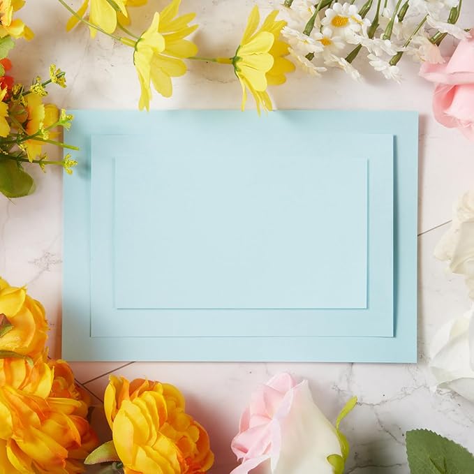 50 Sheets Blank Cardstock Paper 250 GSM Thick Heavy Cards Stock for DIY Art Projects, Card Making, Postcards, Greeting Cards, Birthday Party, Wedding Invitation (Light Blue, 4x6 inches)-DeskLoop Office