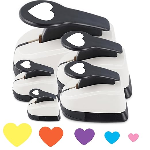 Heart Hole Puncher for Crafts, Heart Paper Cutter, Hearts Paper Punch, Hearts Shaped Puncher, Craft Punches for Card Making, 3/8 in, 5/8 in, 1 in, 1.5 in, 2 inch Scrapbooking Punch - 5 Pcs-DeskLoop Office