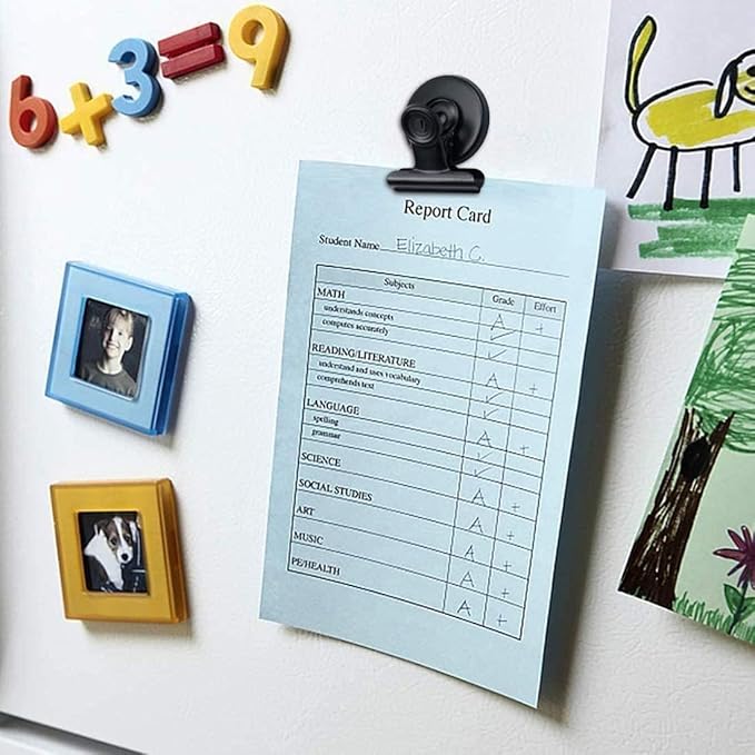 Grtard 50 Pack Magnetic Clips Heavy Duty, Black Magnet Clips for Fridge, Refrigerator Magnets, Strong Magnetic Clip, Scratch Free Magnets with Clip for Whiteboard, Refrigerator, Cruise, Locker-DeskLoop Office