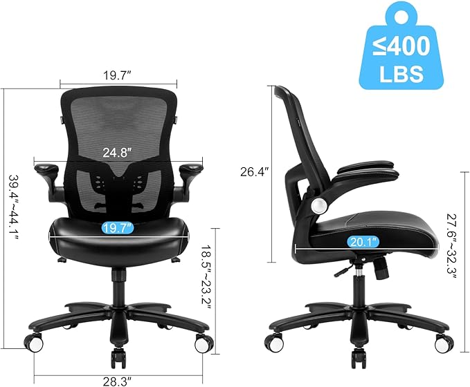 Office Chair, Ergonomic Desk Chair with Adjustable Lumbar Support, High Back Mesh Computer Chair with Heavy Duty Metal Base, Executive Chair for Home Office-DeskLoop Office