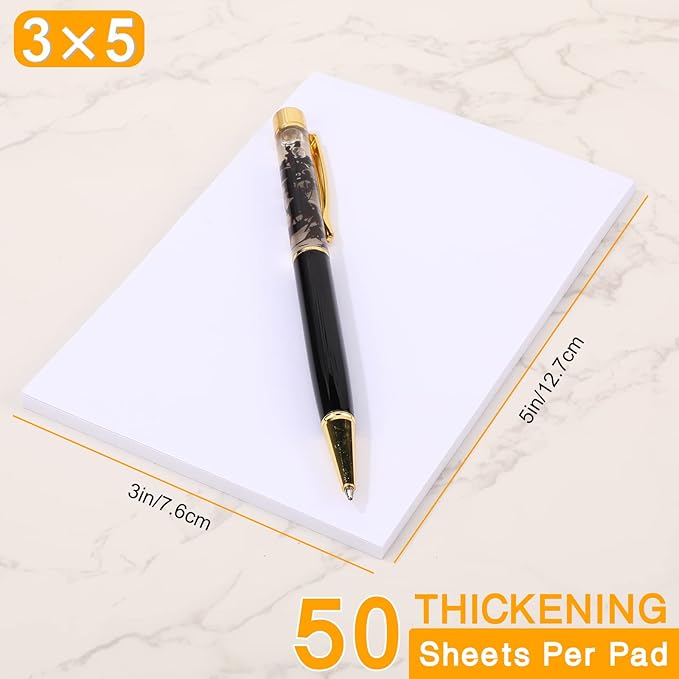 Fainne 3 x 5 Inch Paper Note Pads White Memo Pad Blank Writing Memo Scratch Paper for Waitress Waiter Book to Do Grocery List Small Notebook Restaurant Checkbook, White(60 Pack)-DeskLoop Office