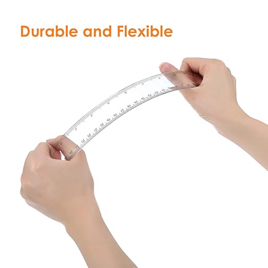 Eboot 50 Pack 12 Inch Rulers Bulk Clear Plastic Ruler Measuring Tool for Kids Student School Office-DeskLoop Office